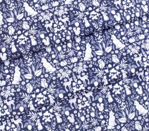 Michael Miller Fabrics / Midnight forest DC11373-NAVY Monotone Forest Navy