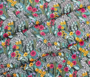 Cloud9 Fabrics / Zebras 227372 Frolocking Zebras Green