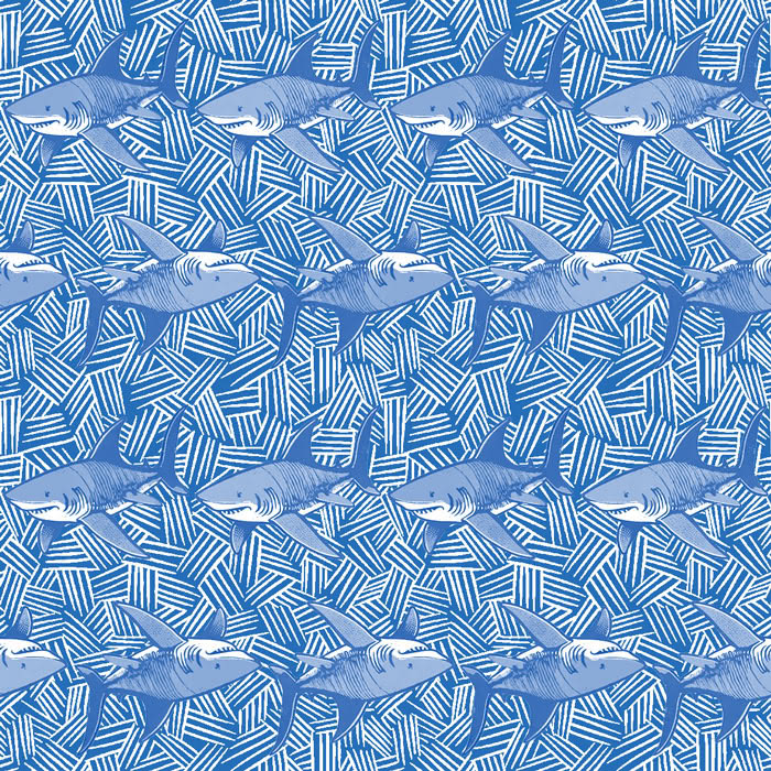 サメ小紋柄ブルー