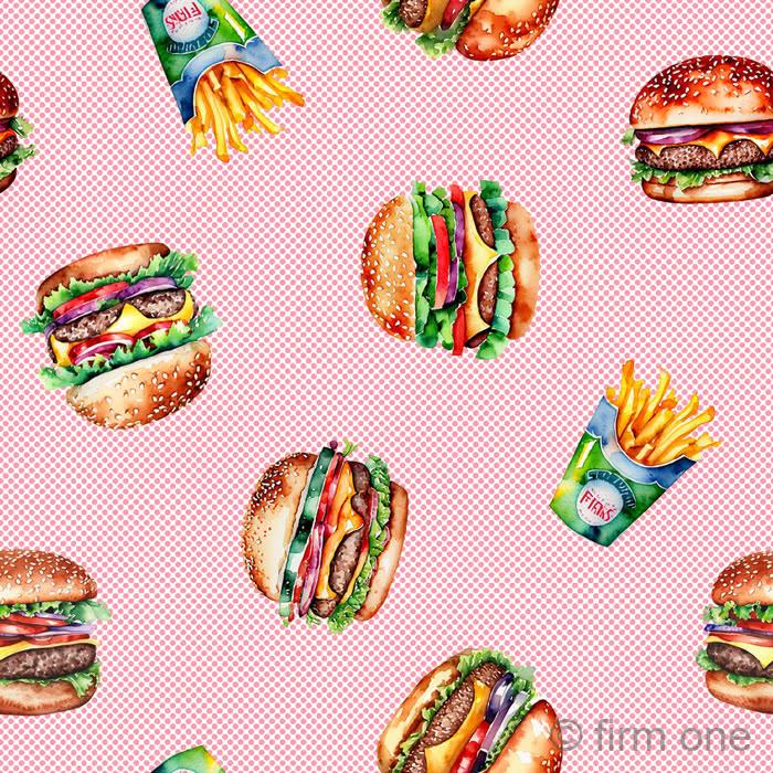 Hamburger & French Fry Pink [デザイン番号：47015]