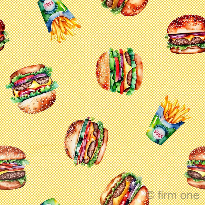 Hamburger & French Fry Yellow [デザイン番号：47014]