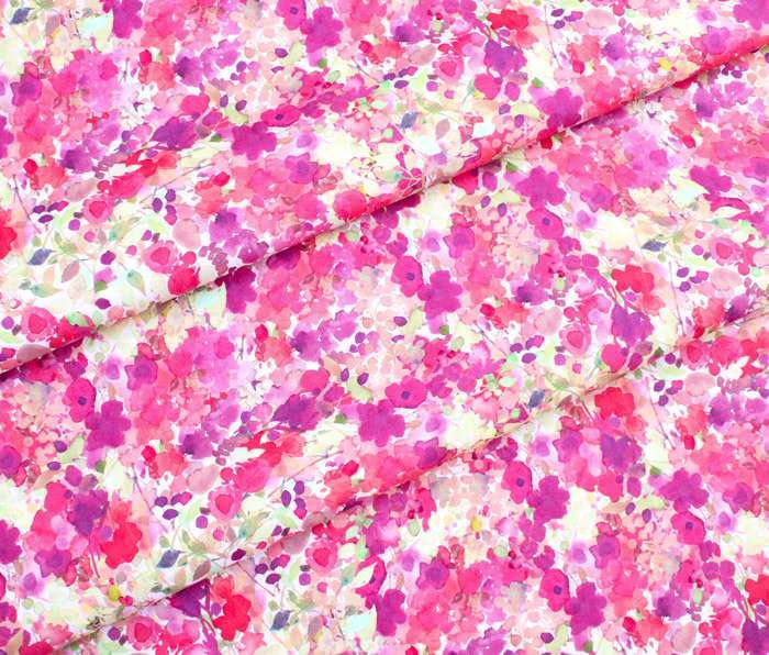 Clothworks / Garden Fresh Y4257-74 Abstract Floral Raspberry