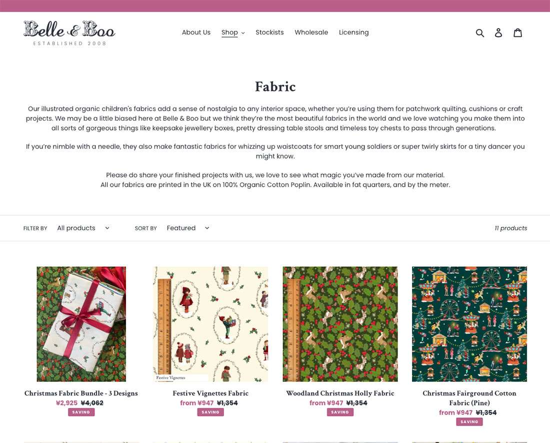Belle & Boo ファブリック一覧 — belleandboo.com