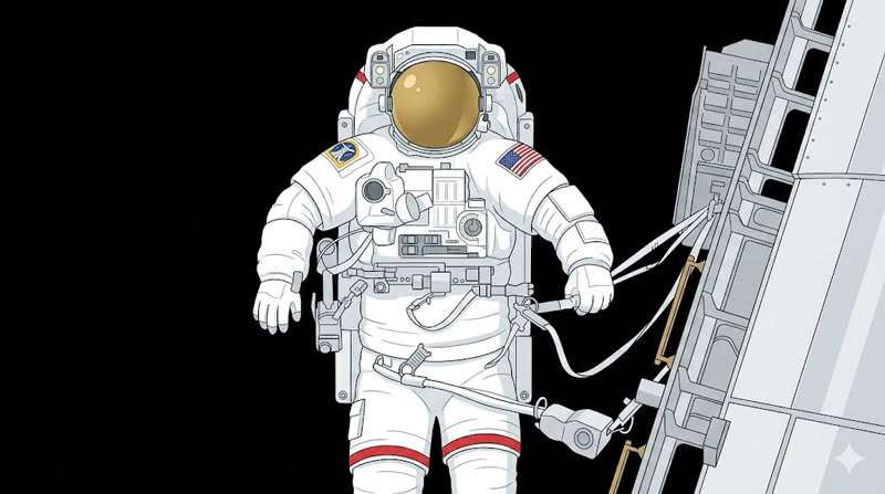 船外活動（EVA）中の宇宙飛行士