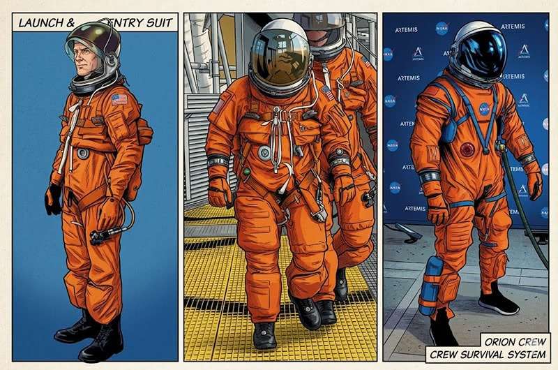 NASAのオレンジ色の打ち上げスーツ（Launch Entry Suit）