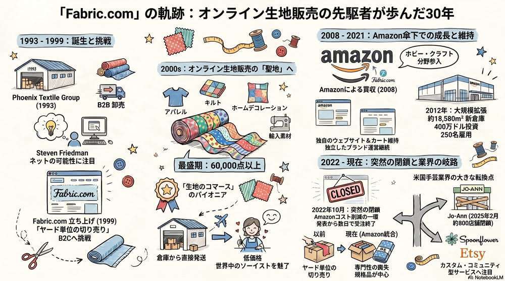 オンライン生地販売の先駆者 Fabric.com が Amazon に買収されるまで