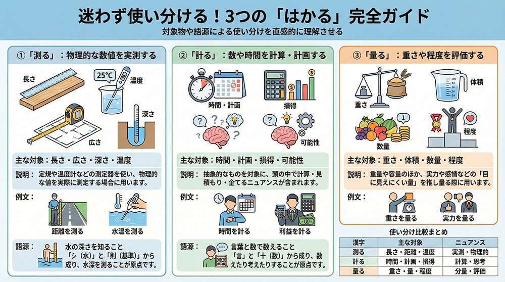 測る・計る・量る