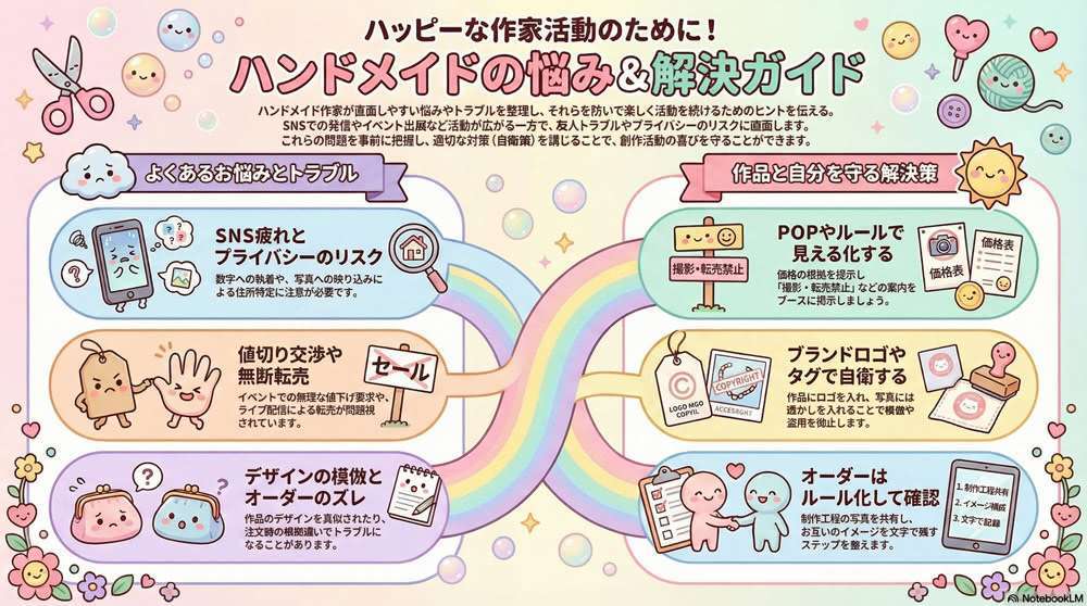 ハンドメイド作家さんが抱える悩みとトラブル