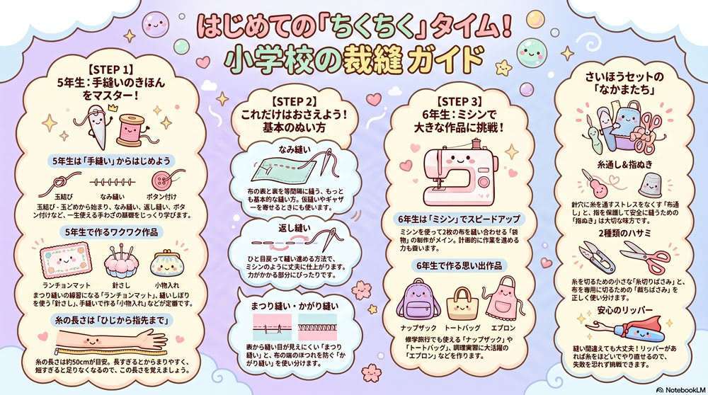 小学校の家庭科 - 小学5・6年生はじめての裁縫