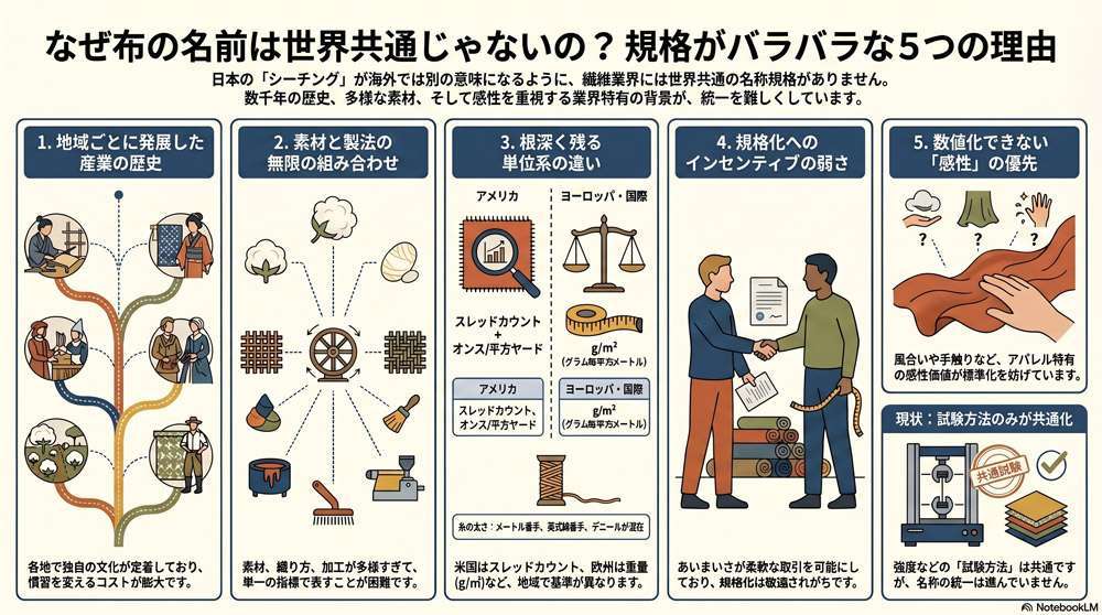 布の名前はなぜ世界共通じゃない？