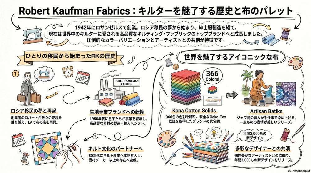 Robert Kaufman Fabrics とは？世界中のキルターを魅了し続ける老舗ブランド