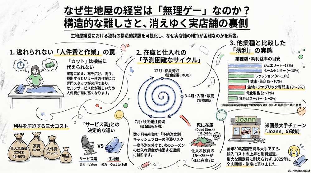 生地屋さんを始めたい方必見 - 生地屋の経営は難しいの？