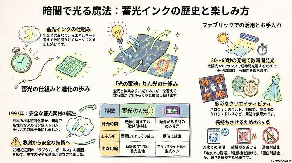 暗闇で光る不思議なインク – 蓄光インクとファブリックプリント