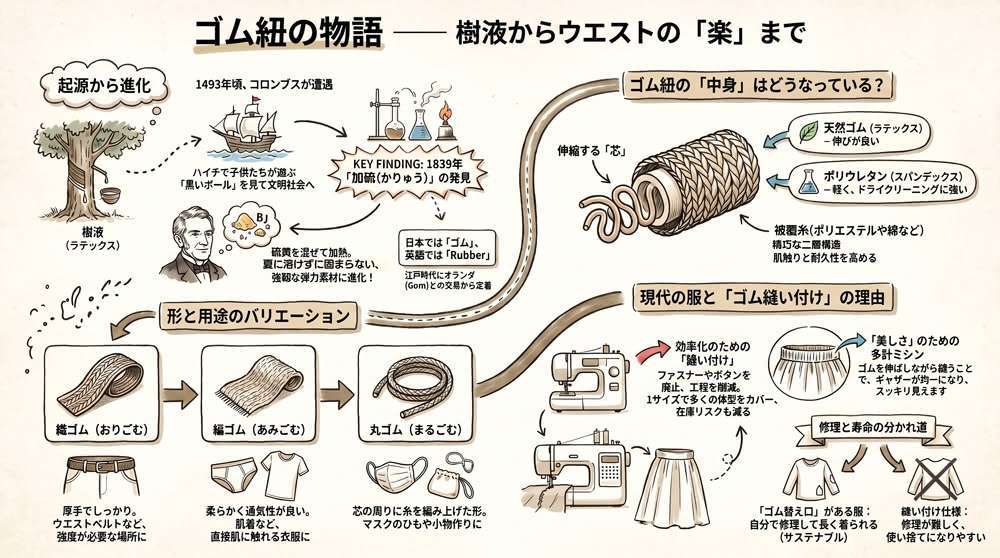 ゴム紐のはなし- わたしたちの「着る」を変えた樹液