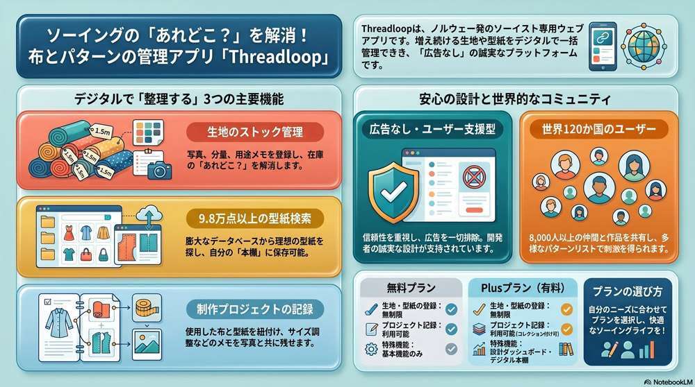生地コレクター必見!布の管理アプリ Threadloop