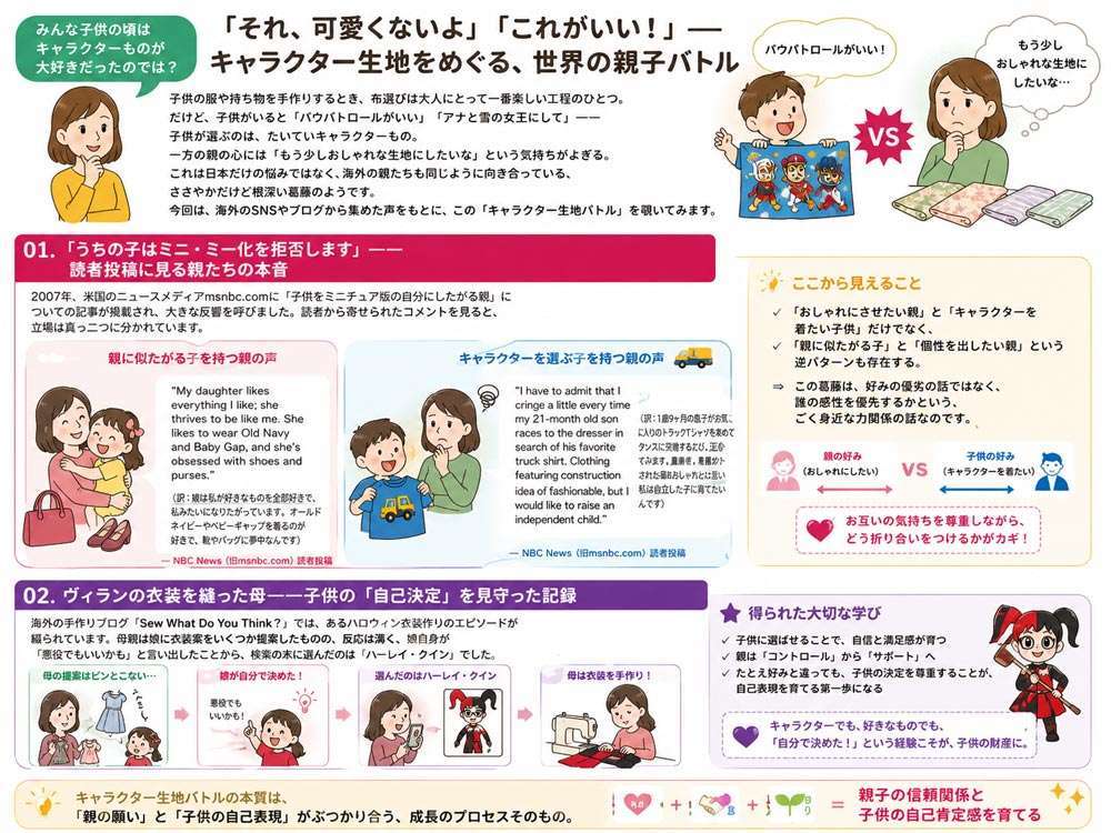 キャラクター生地をめぐる親子バトル