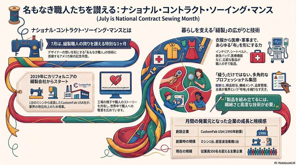 名もなき職人たちを讃えるための特別な1ヶ月 – National Contract Sewing Month