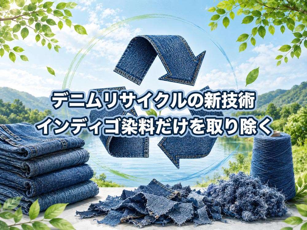 デニムリサイクルの新技術・インディゴ染料だけを取り除く