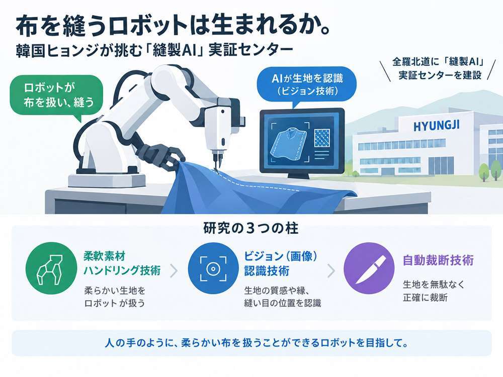韓国ヒョンジが挑む「縫製AI」実証センター