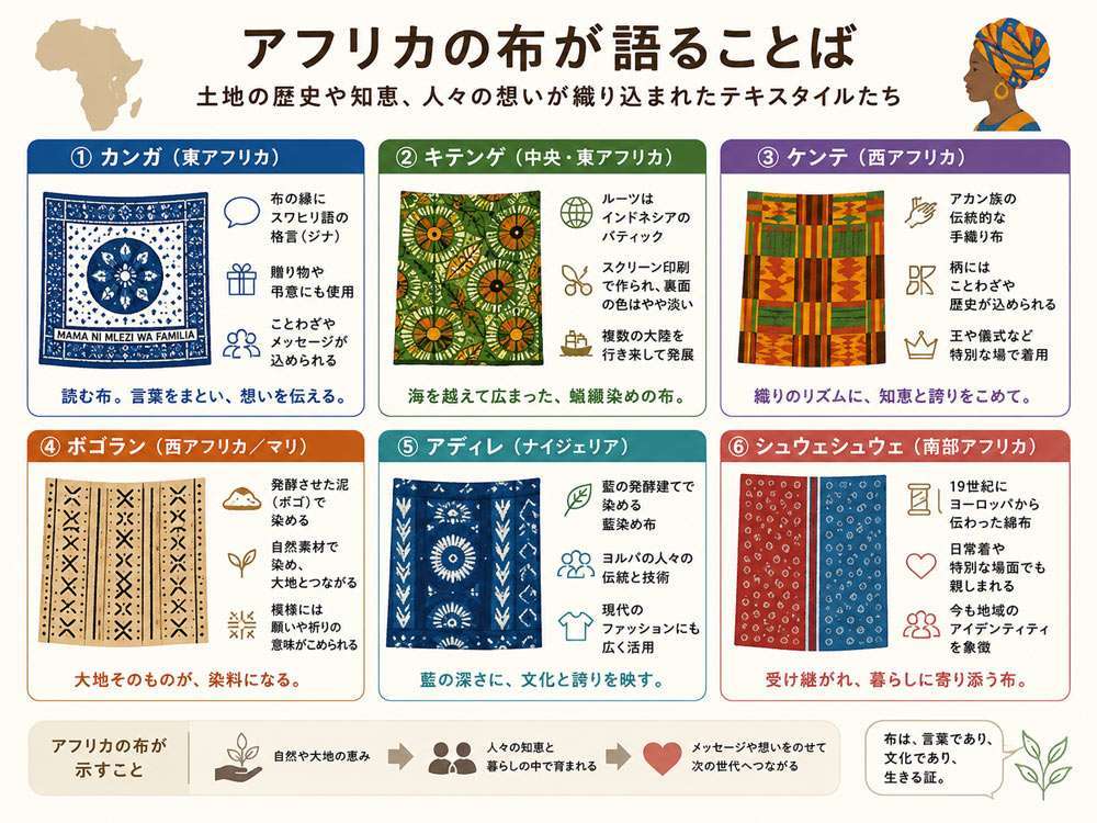 アフリカの伝統布の種類と特徴