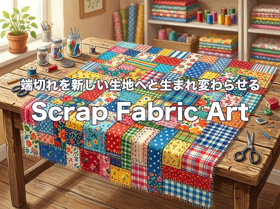 端切れを新しい生地へと生まれ変わらせる Scrap Fabric Art